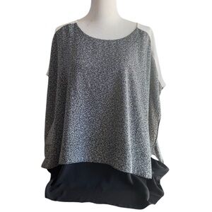 🌼5 For $25🌼 Alfani Woman Plus Size Black White Poncho Layered Top Size 18W